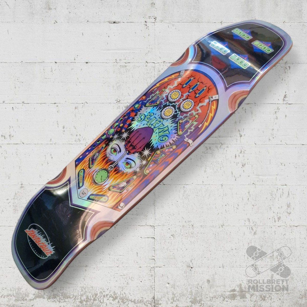 Santa Cruz Delfino Pinball Pro Shaped 9.14 Deck - Skateboard - Decks - Rollbrett Mission