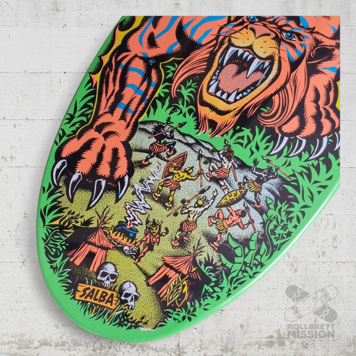 Santa Cruz Salba Tiger Reissue Deck green dip - Skateboard - Decks - Rollbrett Mission