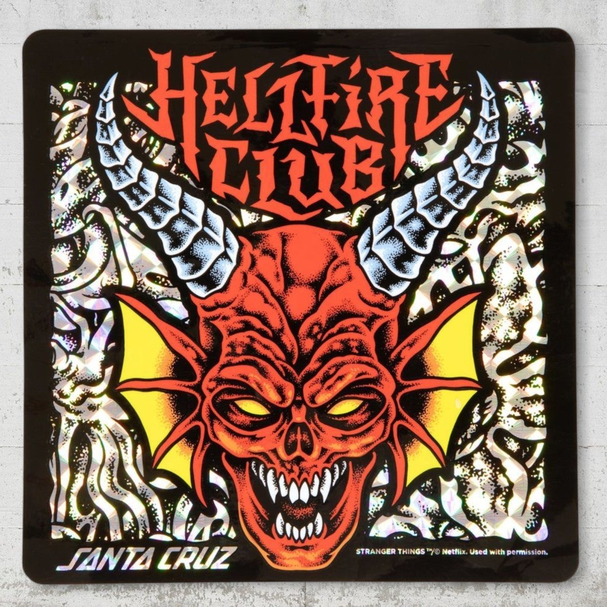 Santa Cruz Stranger Things Hellfire Club Flames Deck - Skateboard - Decks - Rollbrett Mission