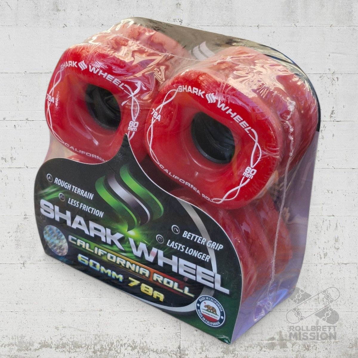 Shark Wheels California Roll 78A 60mm rot red - Skateboard - Rollen - Rollbrett Mission