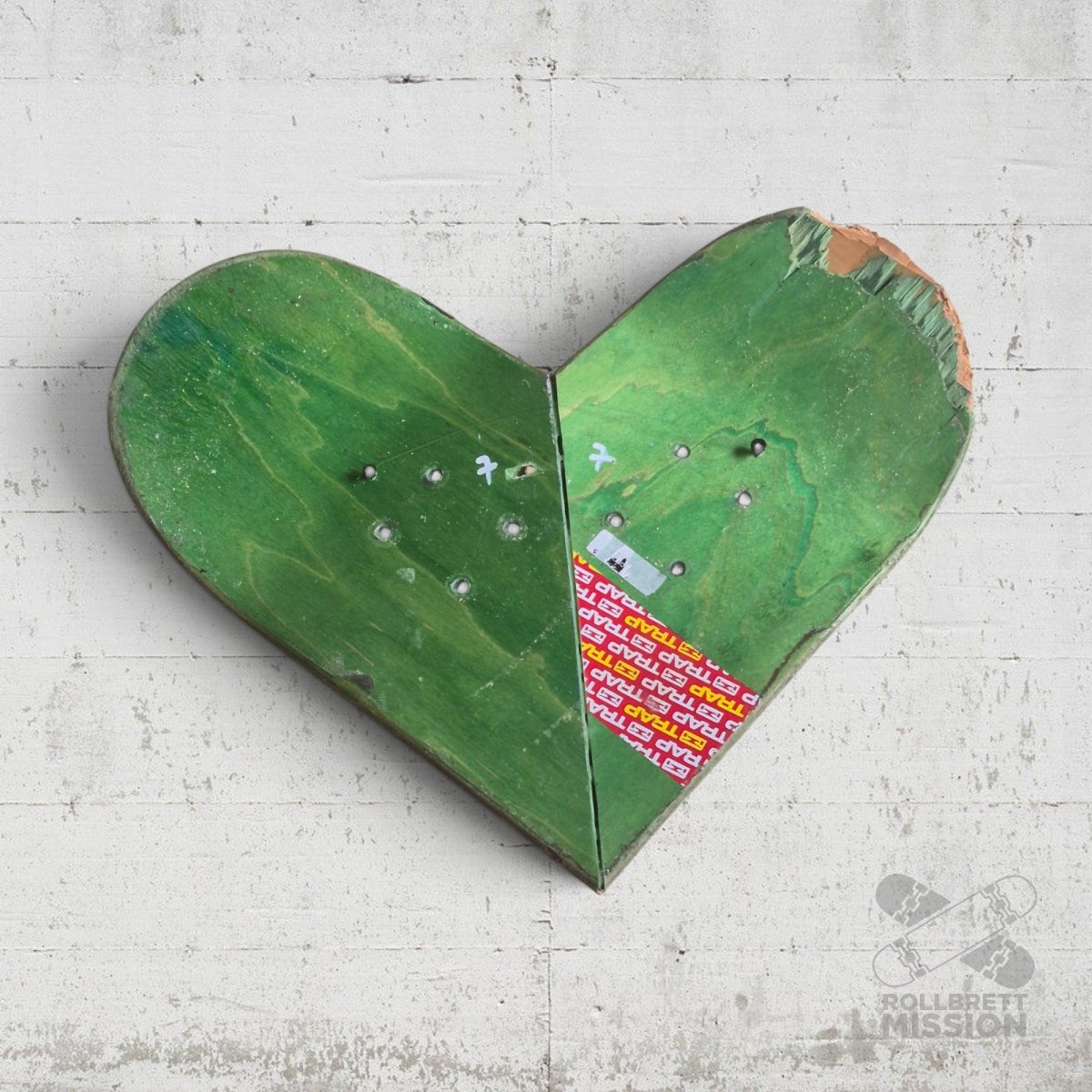 Skateback Upcycling Deko Herz Skateheart Skateboard Wandschmuck 12 - Schmuck - Rollbrett Mission