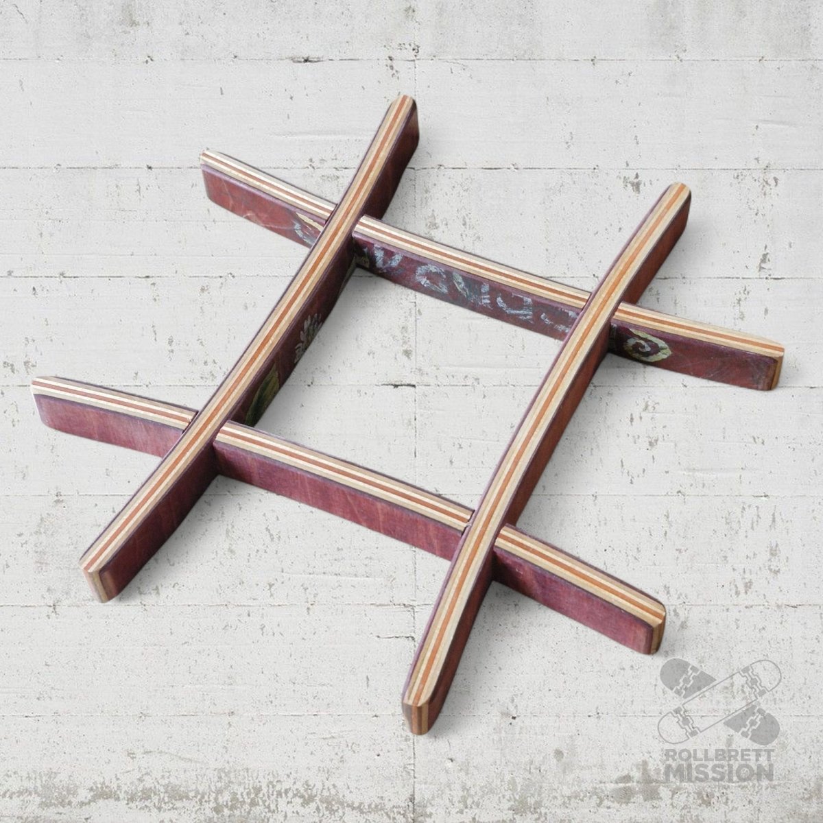 Skateback Upcycling Untersetzer Topfuntersetzer aus Skateboards - Schmuck - Rollbrett Mission