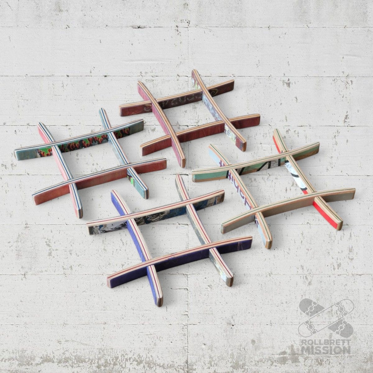 Skateback Upcycling Untersetzer Topfuntersetzer aus Skateboards - Schmuck - Rollbrett Mission