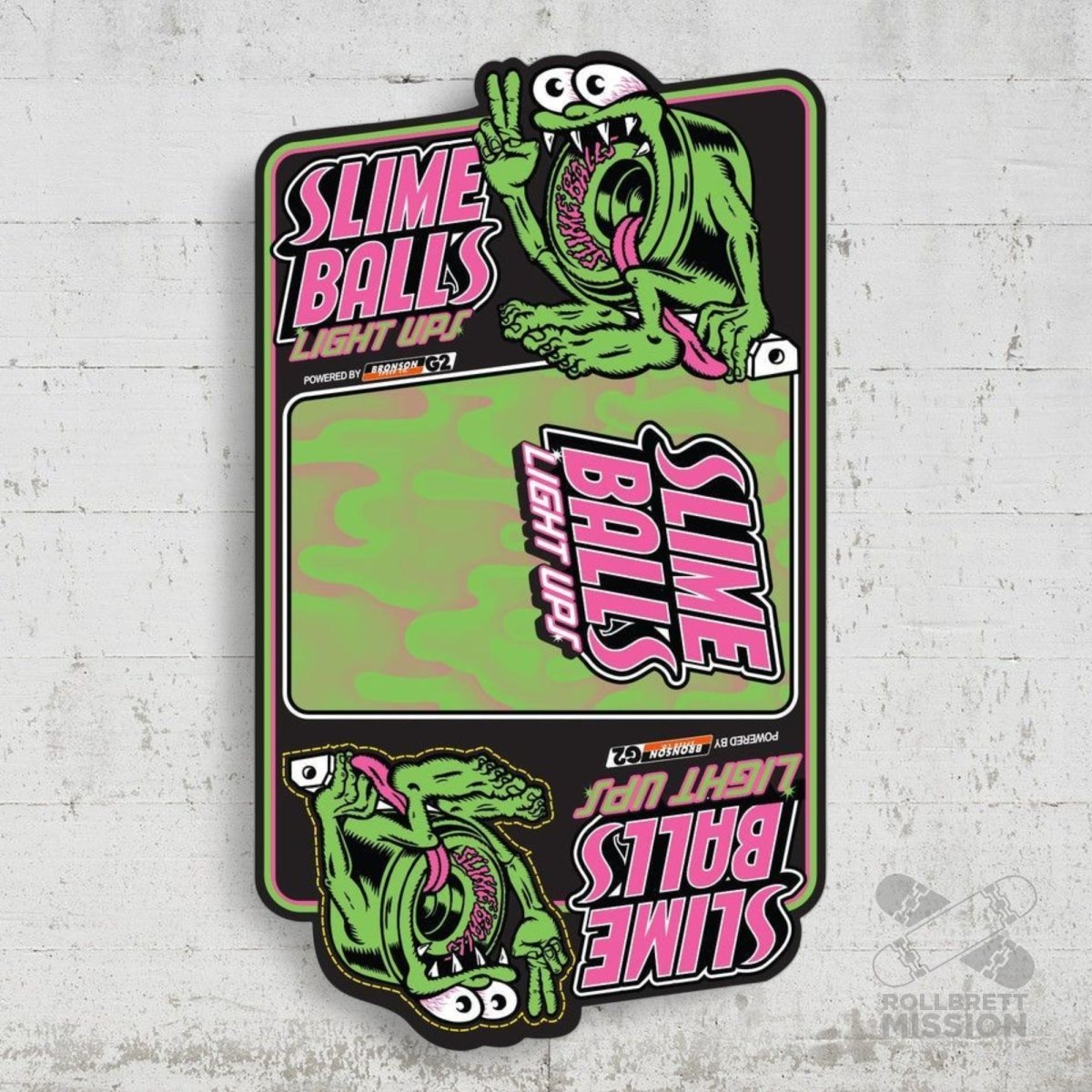 Slime Balls Gator Swamp Spew Light Ups 78a 66mm Skateboard Wheels - Skateboard - Rollen - Rollbrett Mission