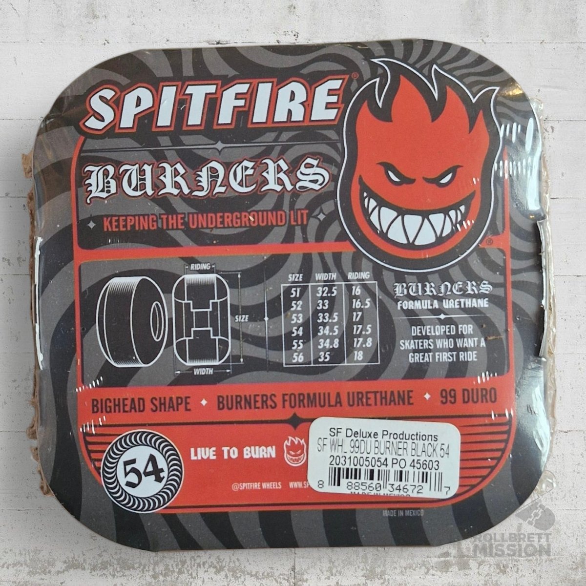 Spitfire Burners 99A Wheels - Skateboard - Rollen - Rollbrett Mission