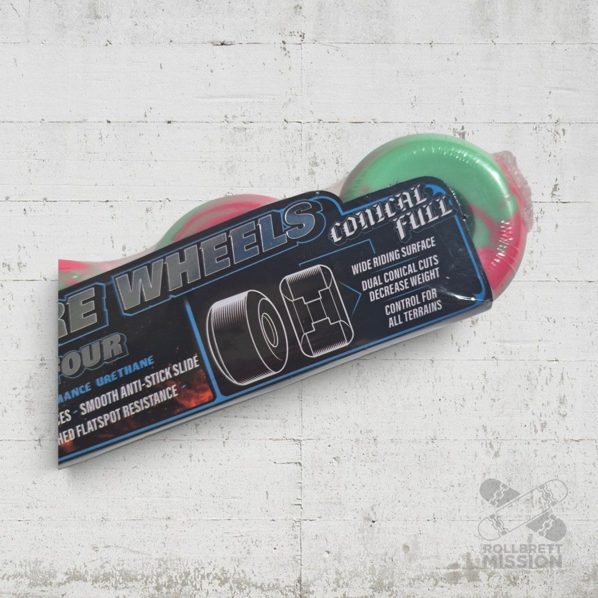 Spitfire F4 53mm 99A Conical Full teal pink swirl Wheels - Skateboard-Rollen - Rollbrett Mission