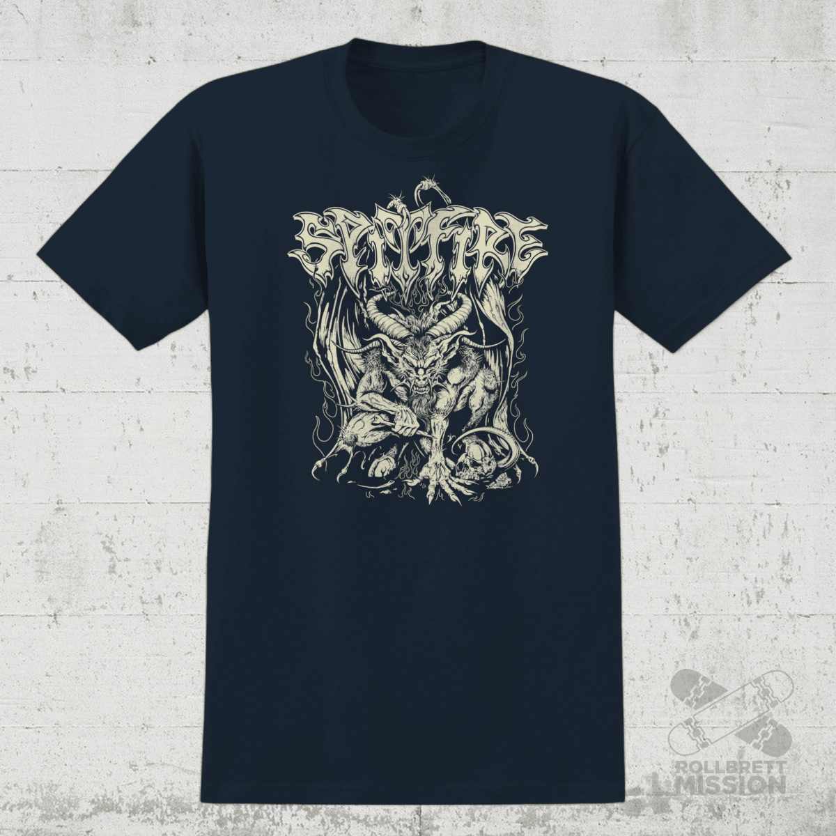 Spitfire T-Shirt Demon Redux navy - Rollbrett Mission