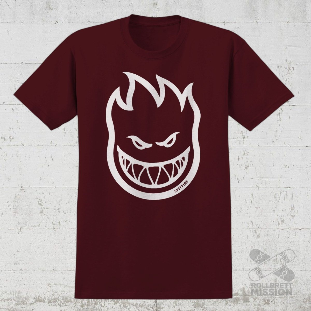 Spitfire T-Shirt Youth Bighead maroon white - Rollbrett Mission