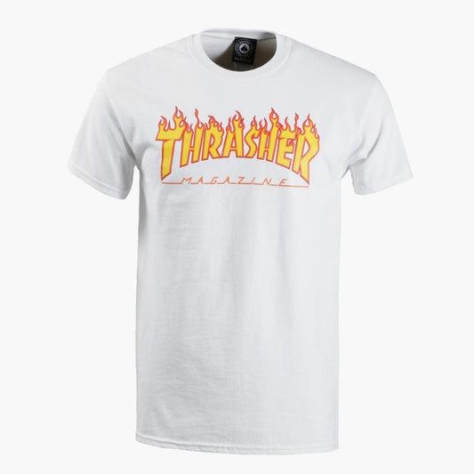 T-Shirt Thrasher Flame white - Rollbrett Mission