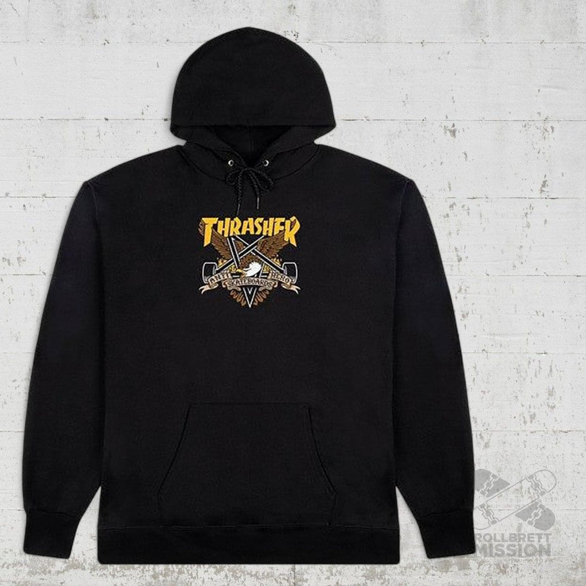 Thrasher Hoodie x Anti Hero Eaglegram black - Shirts & Tops - Rollbrett Mission
