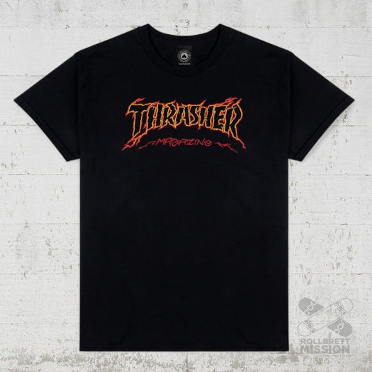 Thrasher T-Shirt Cracked by Exteenager black - Rollbrett Mission