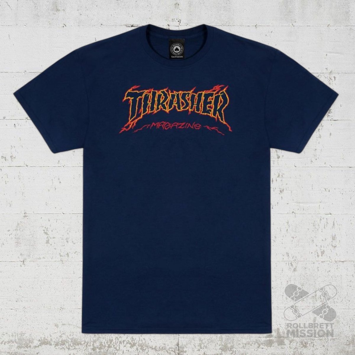 Thrasher T-Shirt Cracked by Exteenager navy dunkelblau - Rollbrett Mission