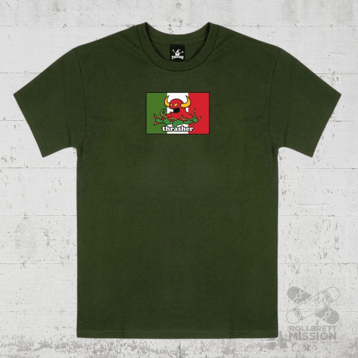 Thrasher T-Shirt Hecho forest green - Rollbrett Mission