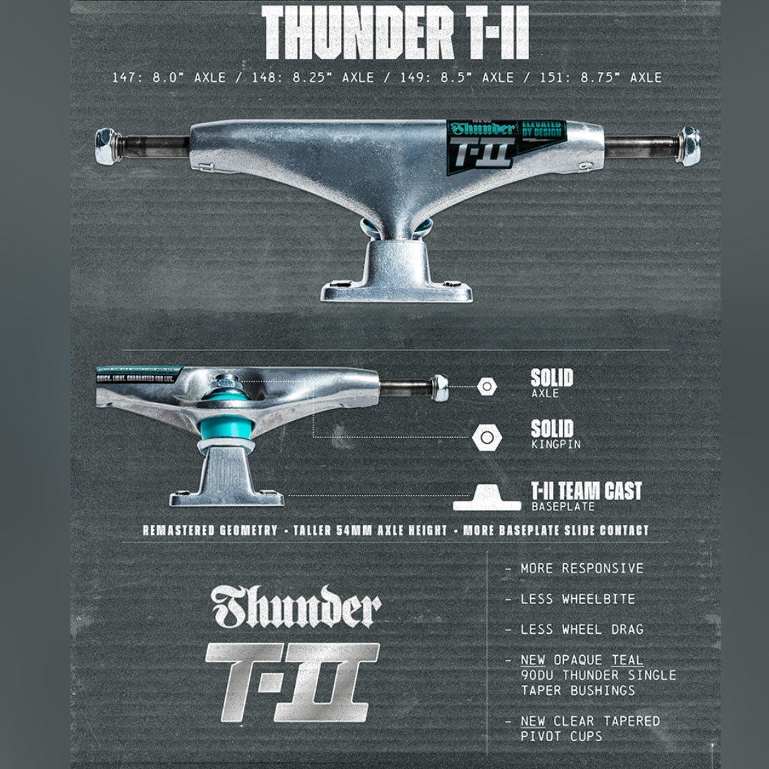 Thunder 151 T - II Truck polished - Skateboard - Achsen - Rollbrett Mission