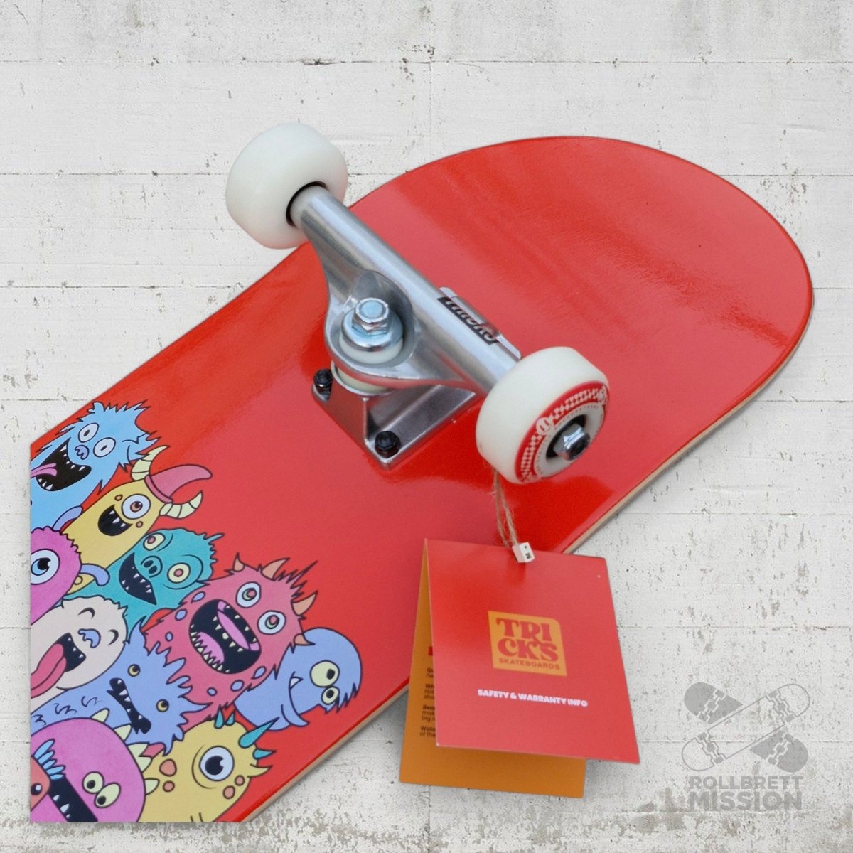 Tricks Complete Kids Skateboard MIDI Monsters 7.75 X 29.5 - Skateboards - Rollbrett Mission