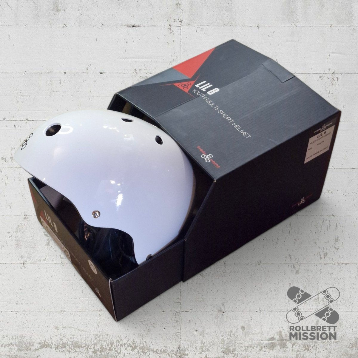Triple Eight Lil 8 Dual Certified Helm white gloss - Skateboarding - Schutzausrüstung - Rollbrett Mission