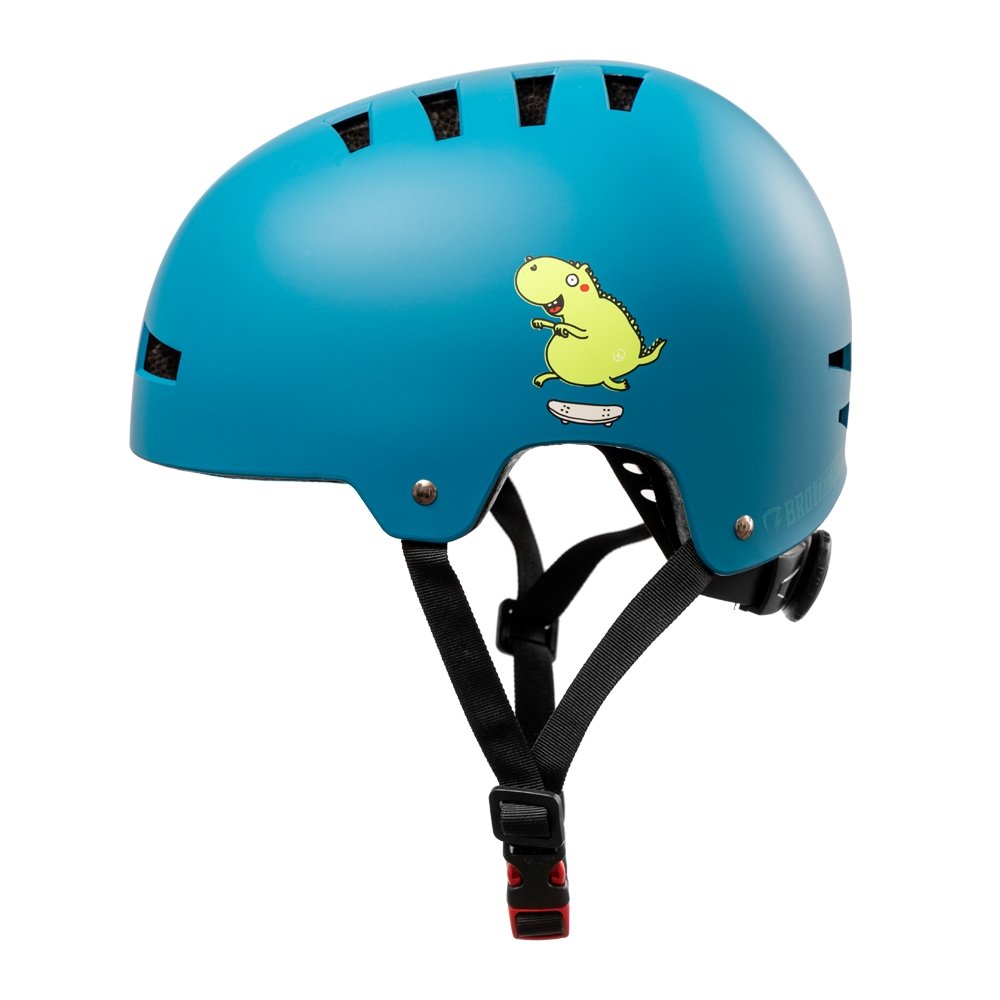 BroTection x NEMO Skate Helm Kinder dino blue - Skateboarding-Schutzausrüstung - Rollbrett Mission