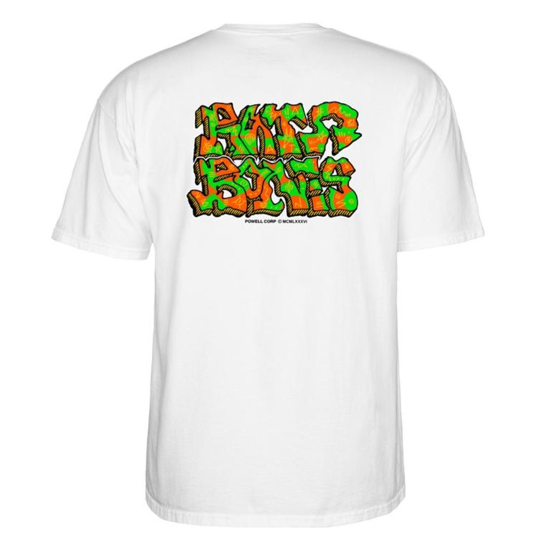 Powell Peralta T-Shirt Rat Bones Graffiti white - Rollbrett Mission