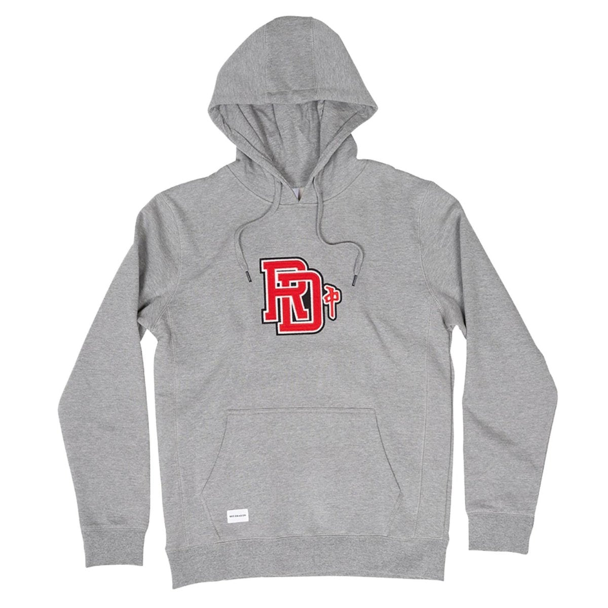 Red Dragon Hoodie Twill Monogram heather grey - Shirts & Tops - Rollbrett Mission