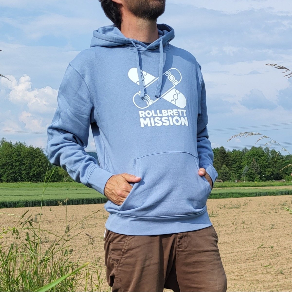 Rollbrett Mission Classic Hoodie Mineralblau - Shirts & Tops - Rollbrett Mission