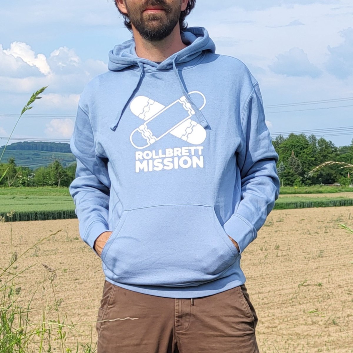 Rollbrett Mission Classic Hoodie Mineralblau - Shirts & Tops - Rollbrett Mission