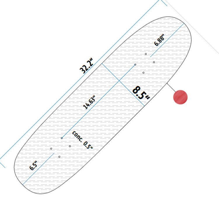 Rollbrett Mission Classic Logo Eggshape Deck 8.5" - Skateboard-Decks - Rollbrett Mission