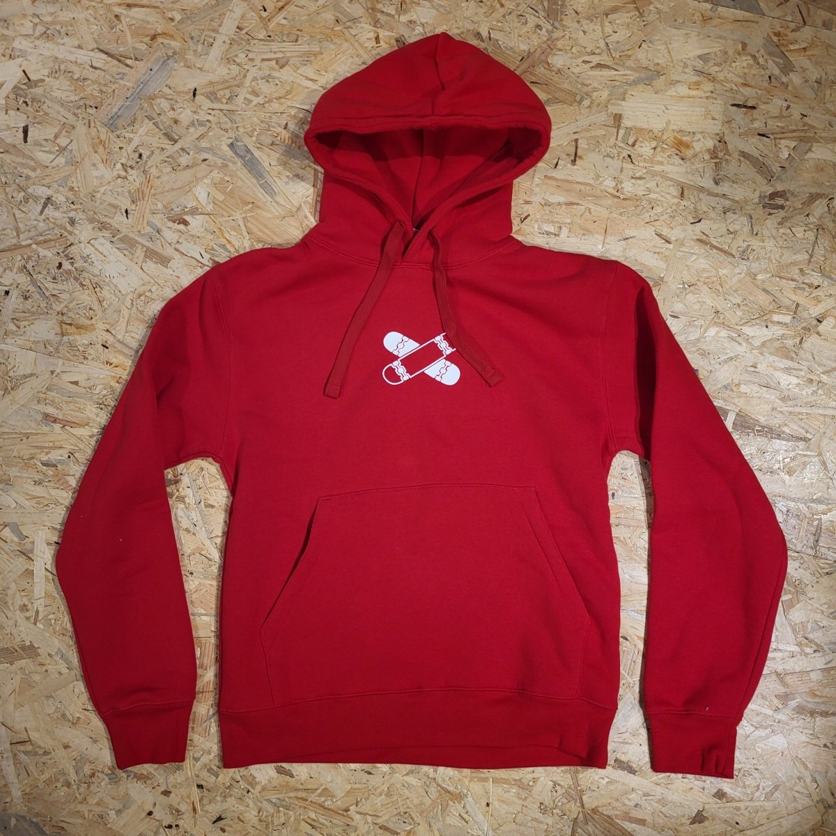 Rollbrett Mission Old School Hoodie red - Shirts & Tops - Rollbrett Mission