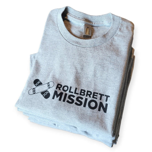 Rollbrett Mission Premium Bar Logo T-Shirt graumeliert - Shirts & Tops - Rollbrett Mission