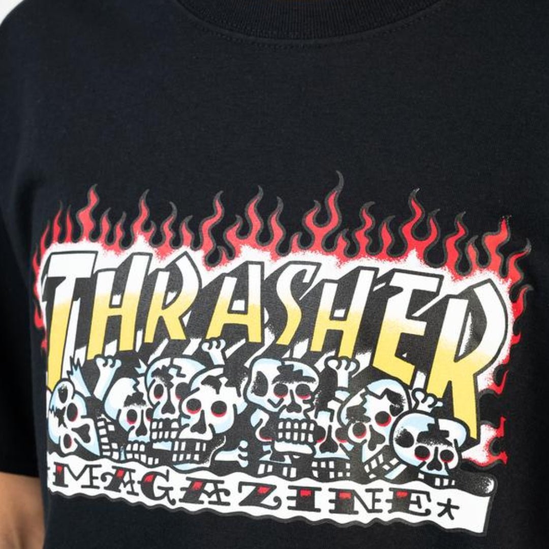 T-Shirt Thrasher Krak Skulls black - Rollbrett Mission