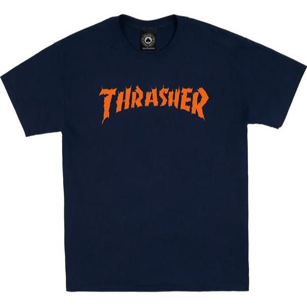 Thrasher T-Shirt Burn it down navy - Rollbrett Mission