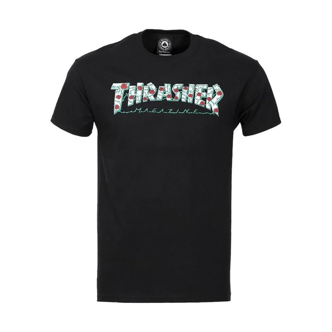 Thrasher T-Shirt Roses black - Rollbrett Mission
