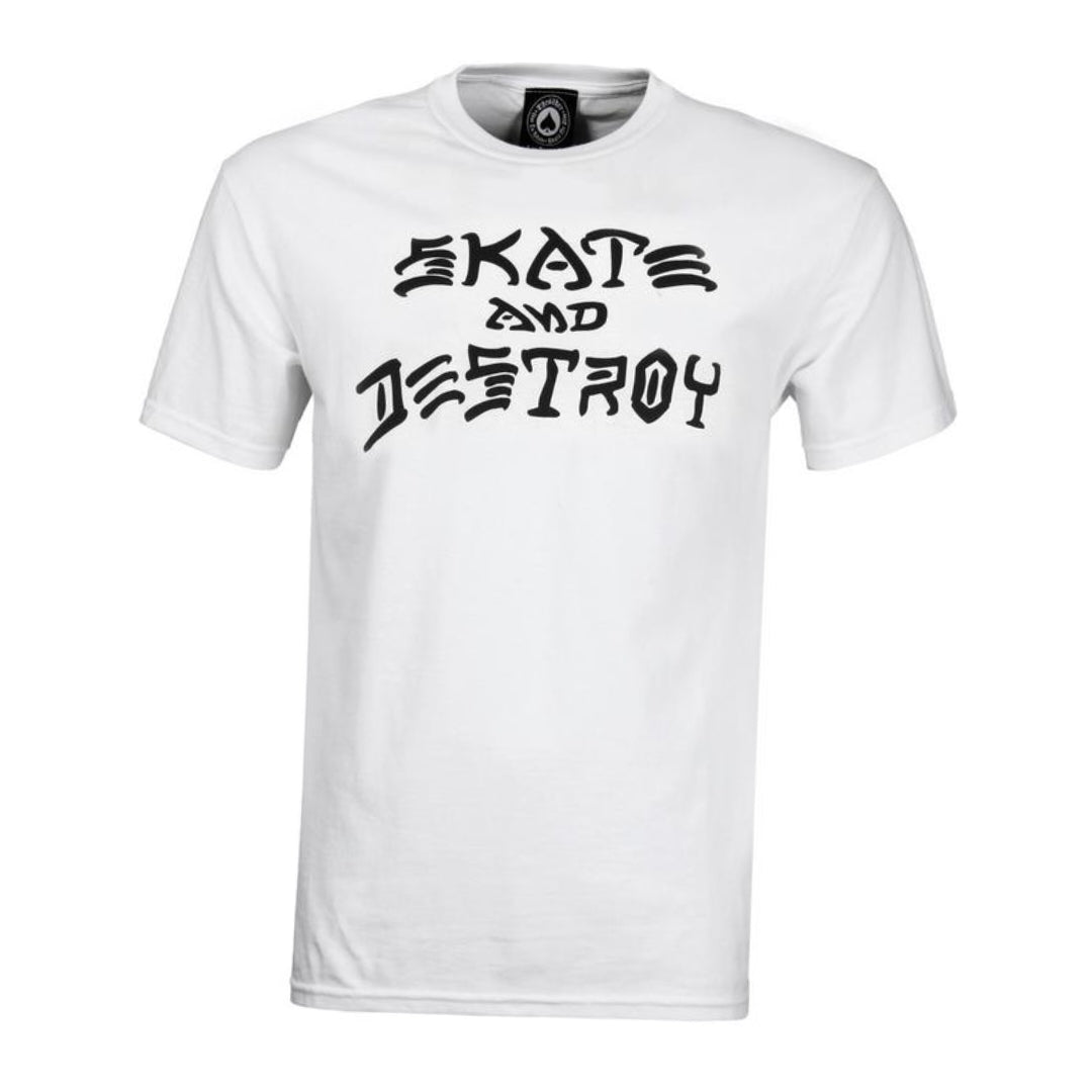 Thrasher T-Shirt Skate and Destroy white - Rollbrett Mission