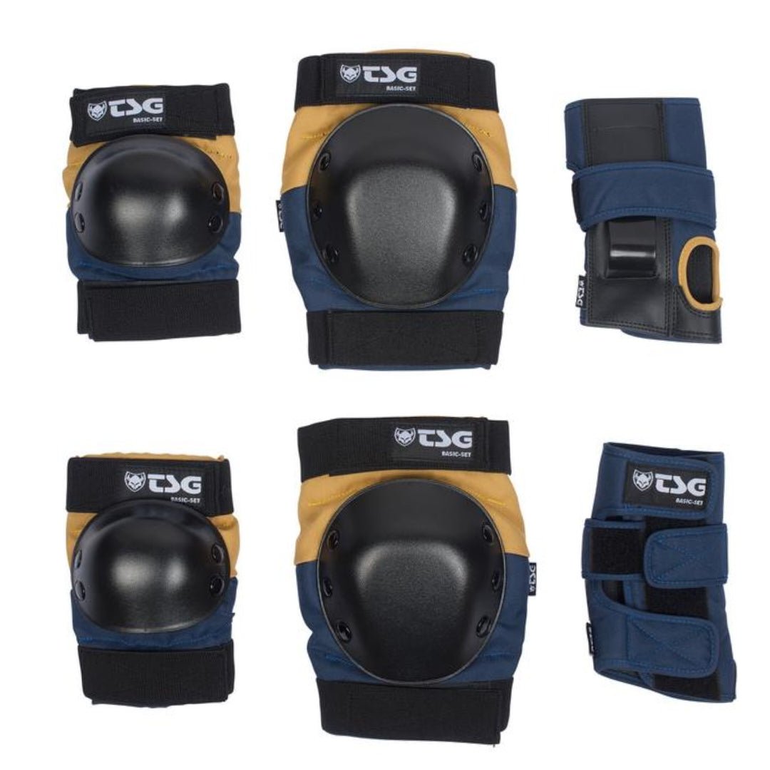 TSG Basic Protection Set blue yellow - Skateboarding-Schutzausrüstung - Rollbrett Mission