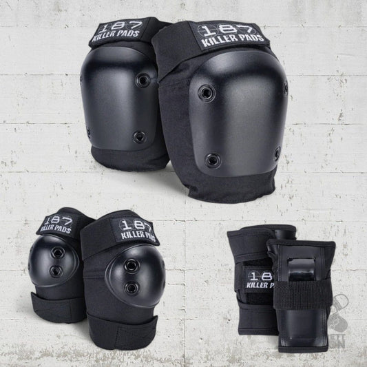 187 Killer Pads Six Pack Pad Set black - Skateboarding - Schutzausrüstung - Rollbrett Mission
