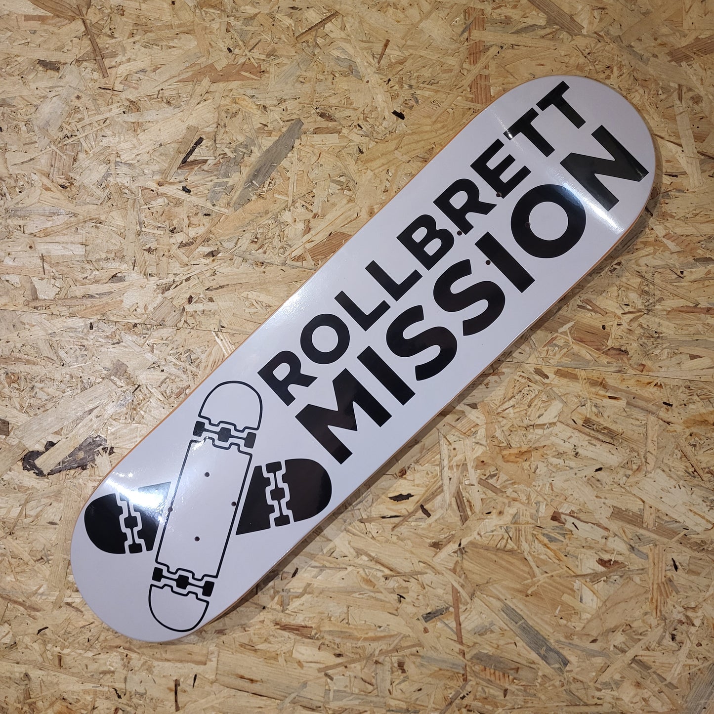 Rollbrett Mission White Classic Logo Medium Concave Deck