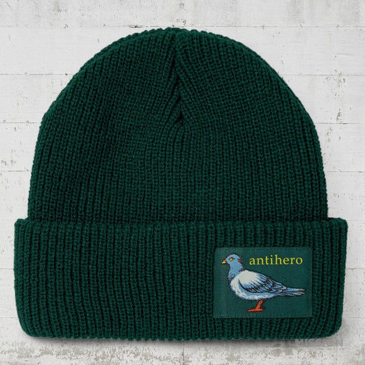 Anti Hero Cuff Beanie Lil Pigeon green yellow - Kopfbekleidung & - tücher - Rollbrett Mission