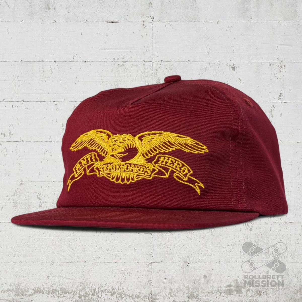Anti Hero Snapback Cap Basic Eagle wine gold - Kopfbekleidung & - tücher - Rollbrett Mission