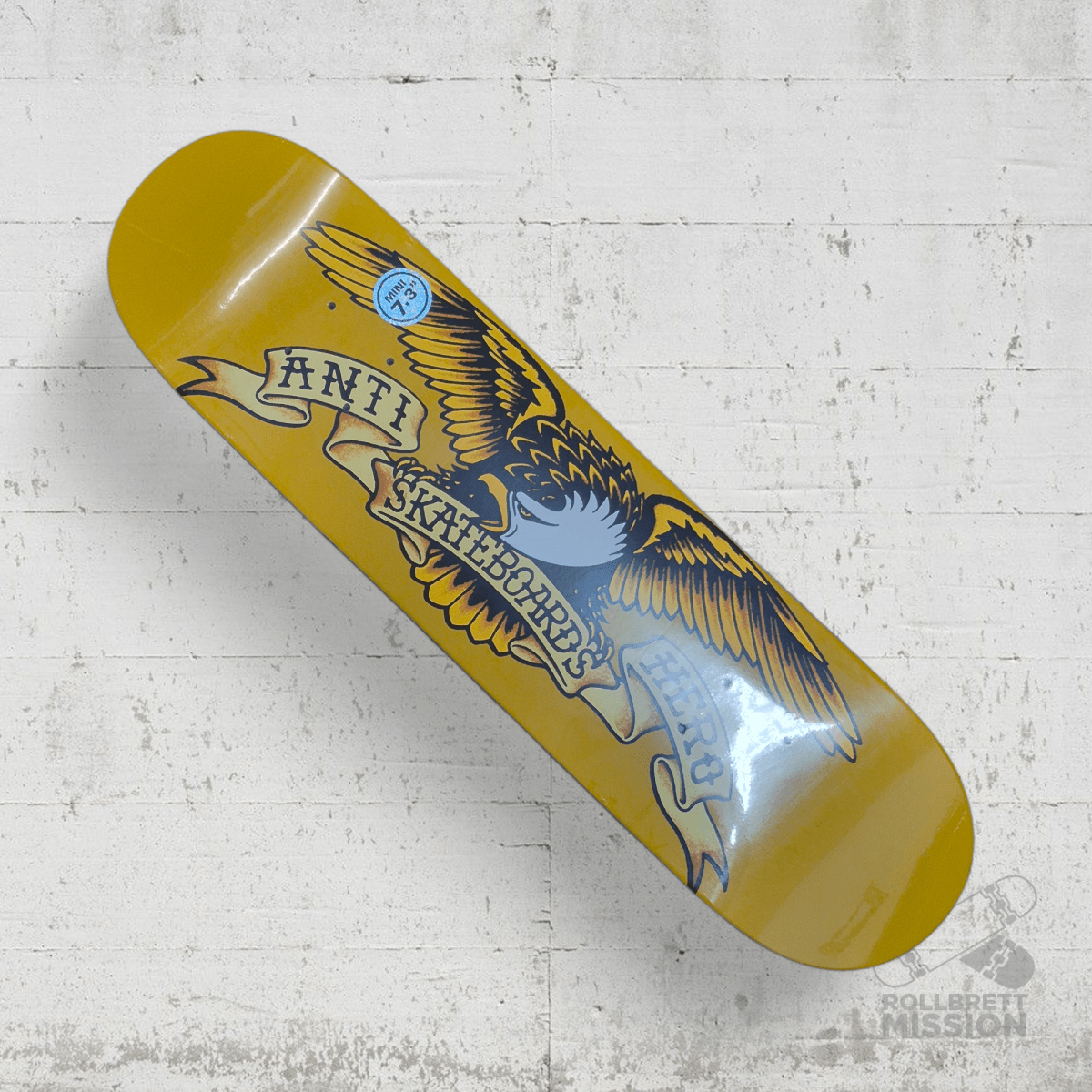 Anti Hero Team Classic Eagle Mini yellow 7.3 Deck - Skateboard - Decks - Rollbrett Mission