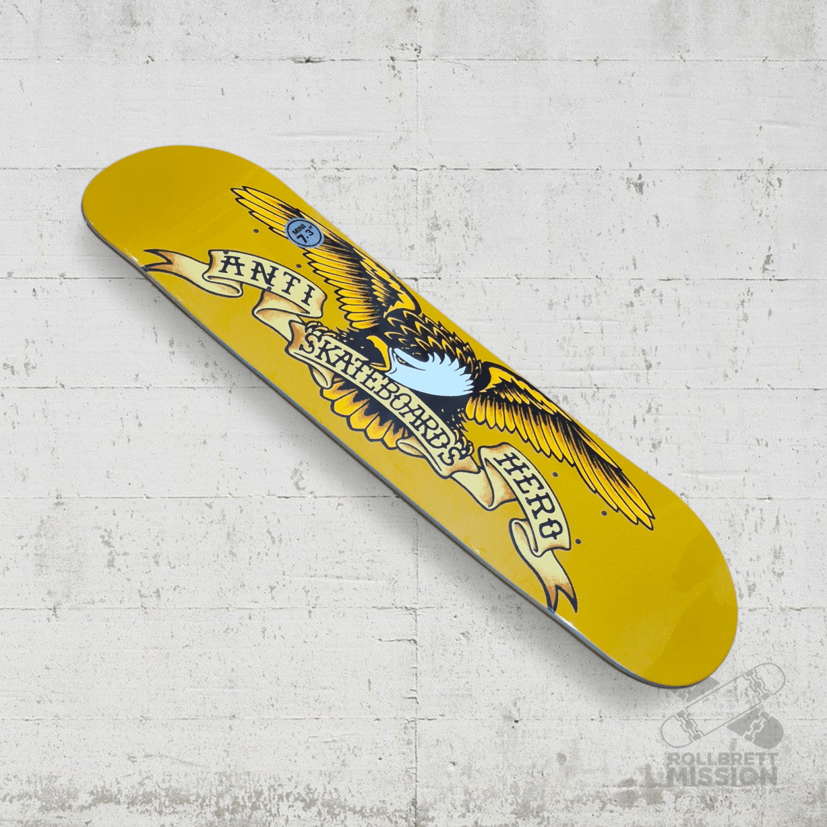 Anti Hero Team Classic Eagle Mini yellow 7.3 Deck - Skateboard - Decks - Rollbrett Mission