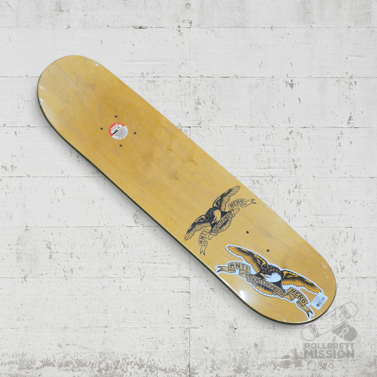 Anti Hero Team Classic Eagle Mini yellow 7.3 Deck - Skateboard - Decks - Rollbrett Mission