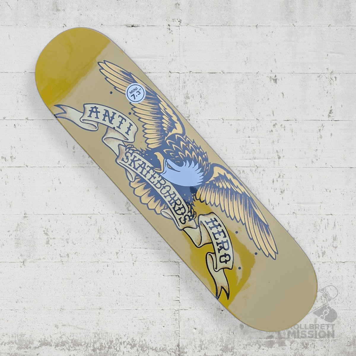 Anti Hero Team Classic Eagle Mini yellow 7.3 Deck - Skateboard - Decks - Rollbrett Mission