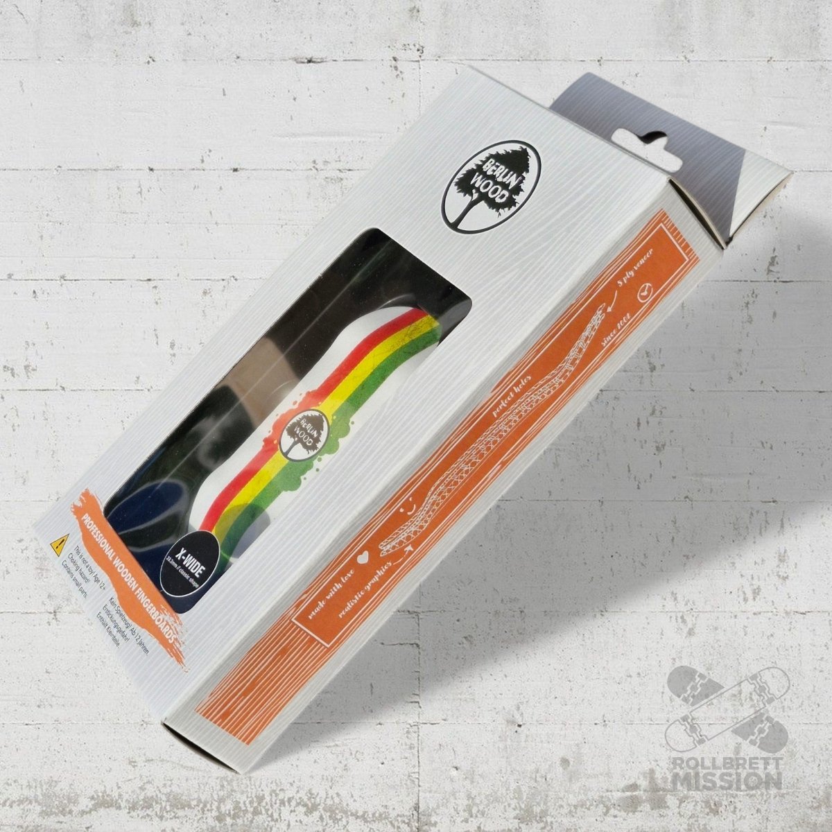 Berlin Wood Fingerboard Deck Rasta Rally X - Wide Medium - Fingerboard - Rollbrett Mission