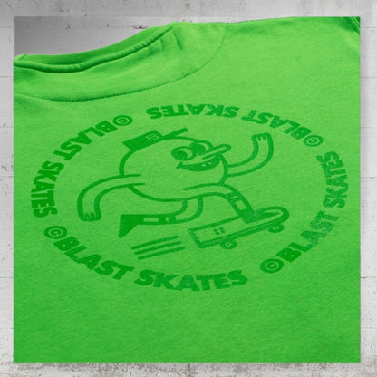 Blast Skates Crew Neck Sweatshirt Round Logo lime green - Shirts & Tops - Rollbrett Mission
