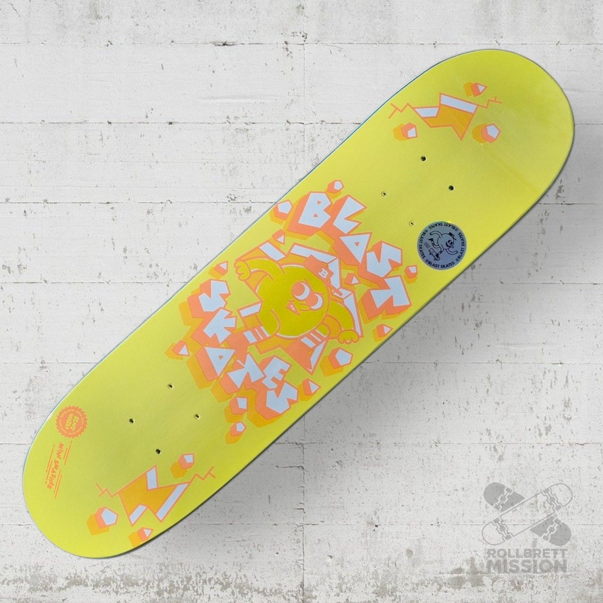Blast Skates Mini Smasher yellow 7.25 Kids Deck - Skateboard - Decks - Rollbrett Mission