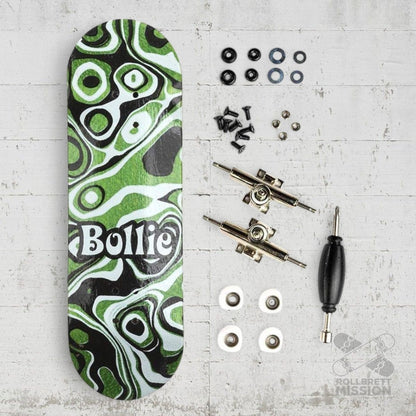 Bollie Fingerboard Psychedelic 34mm Green Complete Setup - Fingerboard - Rollbrett Mission