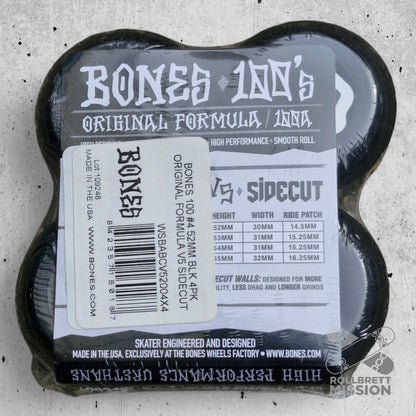 Bones 100's OG #4 V5 52mm 100A Sidecut Wheels - Skateboard - Rollen - Rollbrett Mission