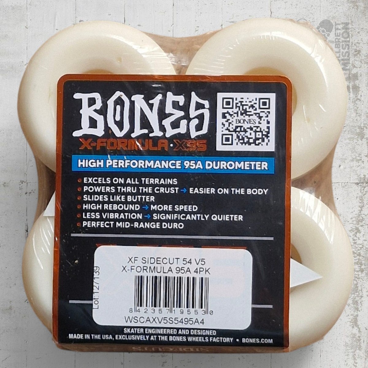 Bones X - Formula 95A 54mm V5 Sidecut Wheels - Skateboard - Rollen - Rollbrett Mission
