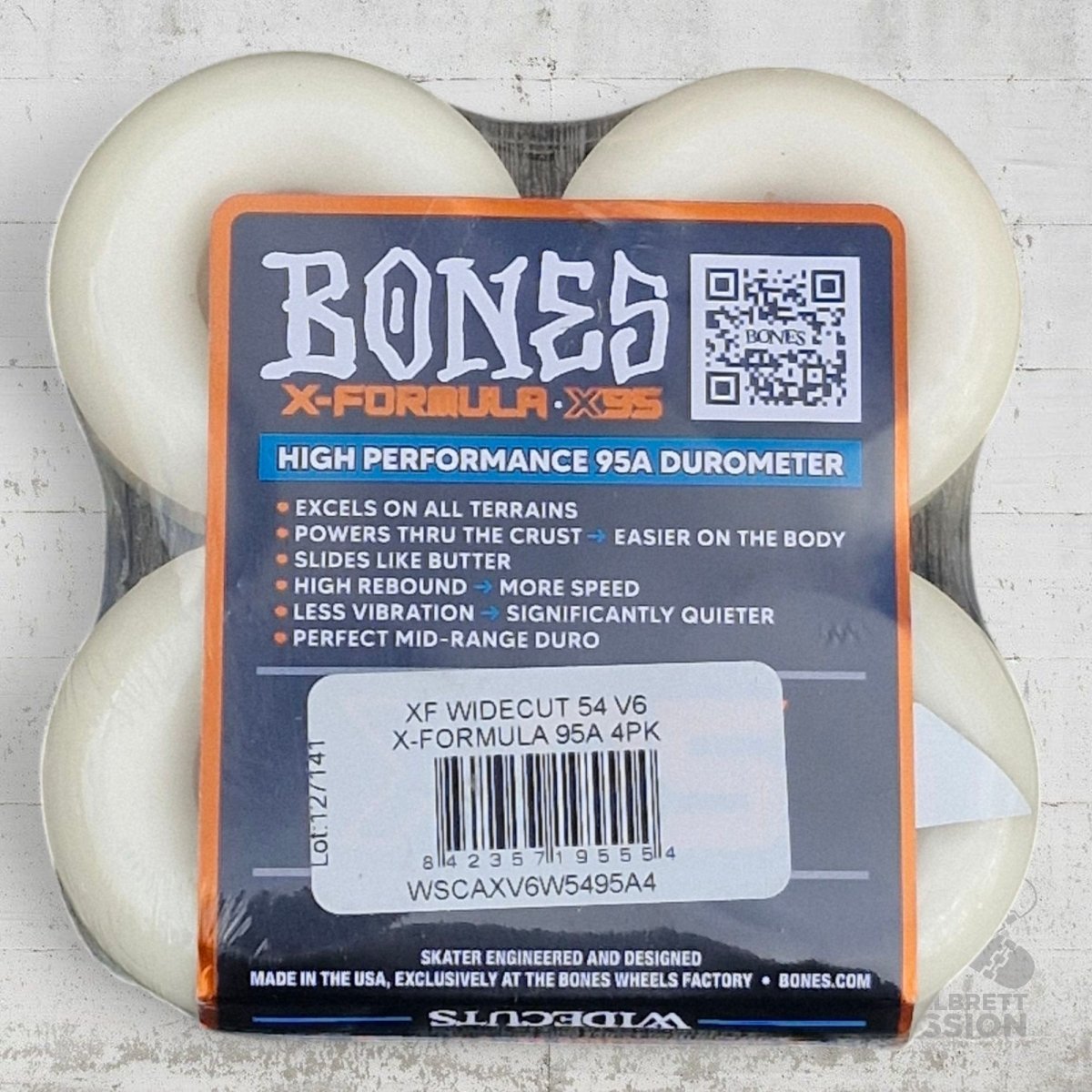 Bones X - Formula 95A 54mm V6 Widecut Wheels - Skateboard - Rollen - Rollbrett Mission
