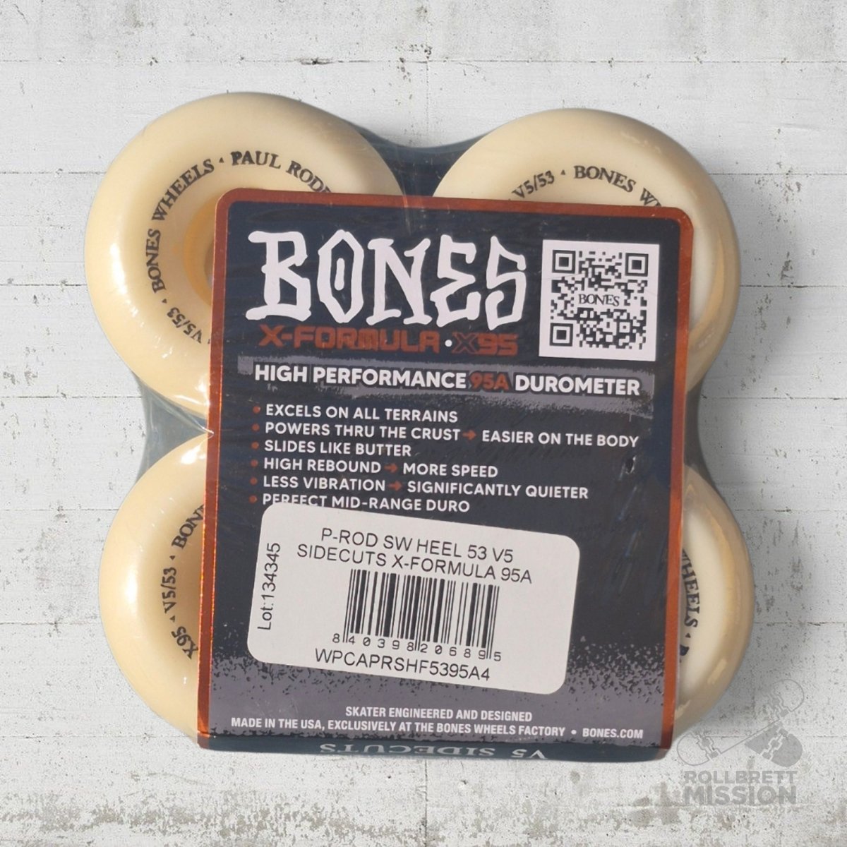 Bones X-Formula 95A P-Rod Switch Heel V5 Sidecut Wheels - Skateboard-Rollen - Rollbrett Mission
