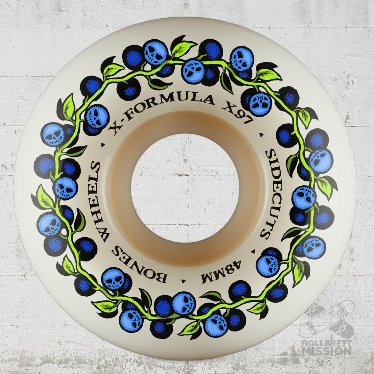 Bones X - Formula 97A 48mm V5 Sidecut Skull Berries Wheels - Skateboard - Rollen - Rollbrett Mission
